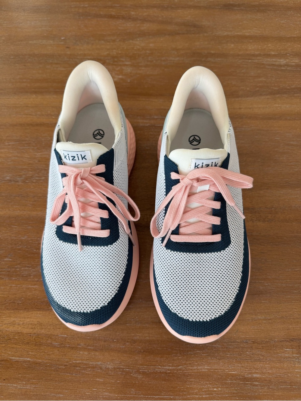 Kizik Women’s Navy, Pink & White Mesh Athletic Sneakers